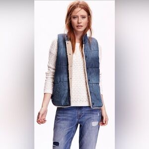 Old Navy Sherpa-Lined Denim Vest.
